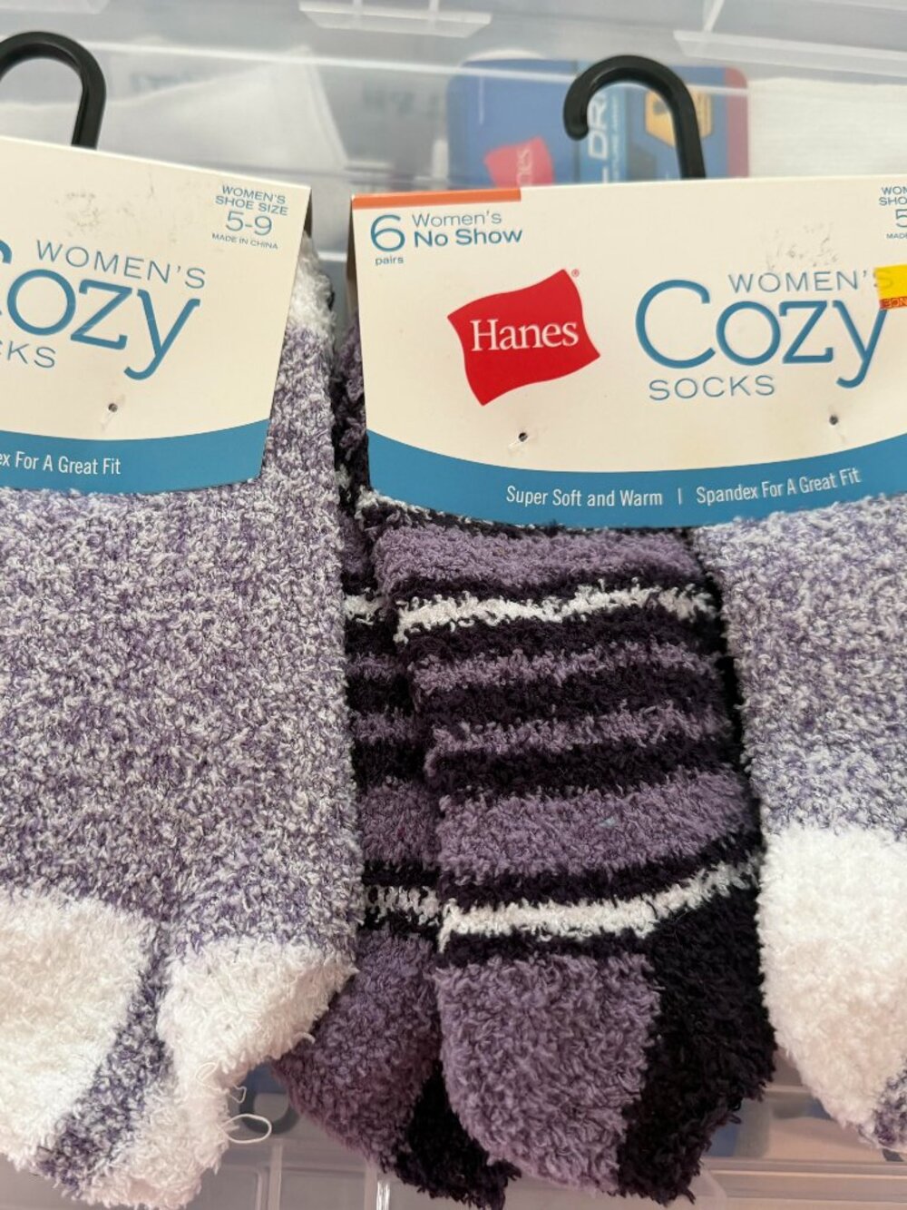 TWO (2) of Hanes Women's Cozy No Show Socks. Assorted, 6-Pairs NEW w TAGS